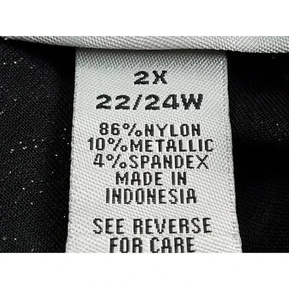 Catherines Womens Blouse Gray 3/4 Sleeve Cowl Neck Floral Glitter Pullover 2X - Picture 7 of 8